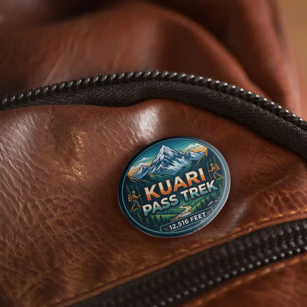 Kuari Pass Trek Uttarakhand Adventure Pin Badge – Himalayan Travel Souvenir