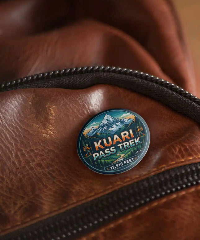 Kuari Pass Trek Uttarakhand Adventure Pin Badge – Himalayan Travel Souvenir