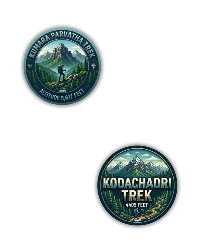 Kumara Parvatha Trek  Kodachadri Trek Metal Pin Badges Set of 2  Karnataka Adventure Souvenir Collection