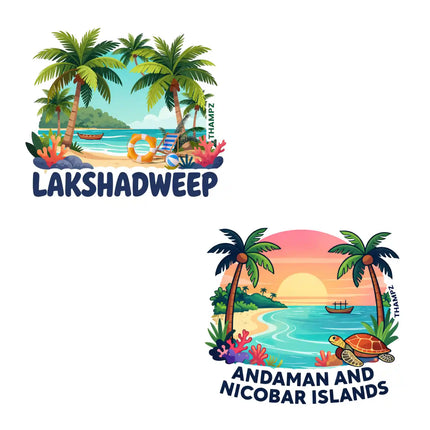 lakshadweep  andaman islands 3d embossed flexible fridge magnet combo set of 2 05mm premium travel souvenir