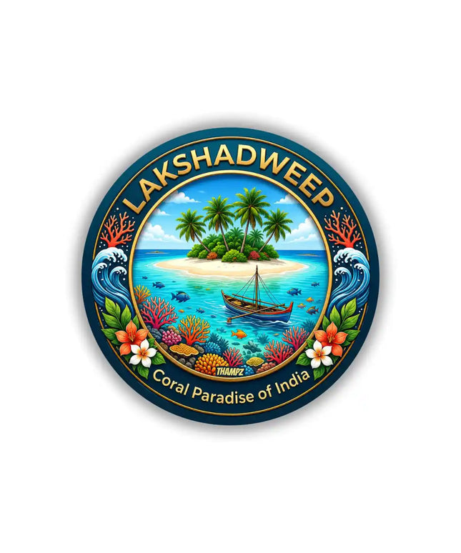 Lakshadweep Coral Island Scenic Pin Badge – Tropical Beach Travel Souvenir