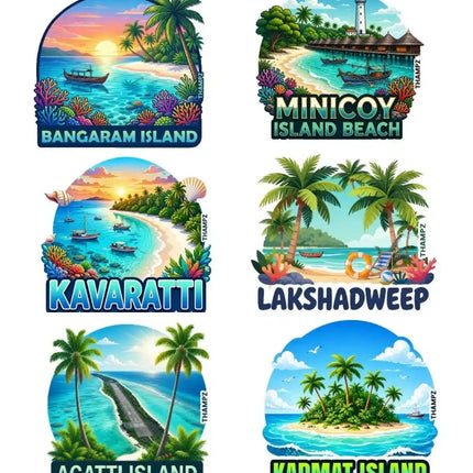 Lakshadweep Island Paradise 3D Embossed Flexible Fridge Magnets (Set of 6) – Island Travel Souvenir Set