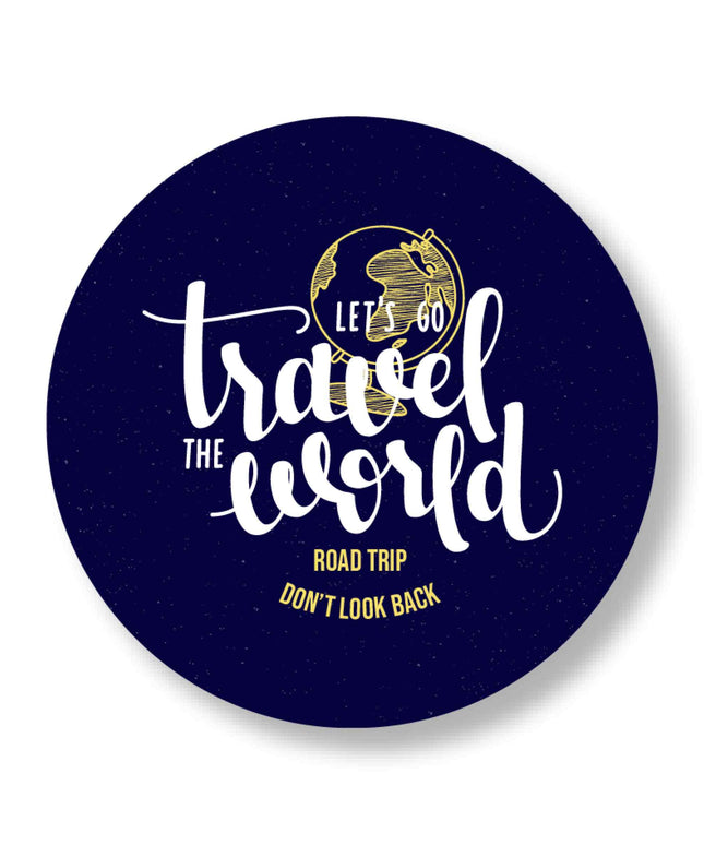 Let’s Go Travel the World – Road Trip Round Pin Badge