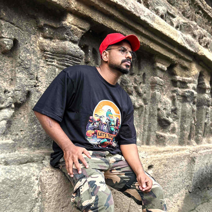 Let’s Travel - Motorcycle & Backpack Adventure Oversized T-Shirt