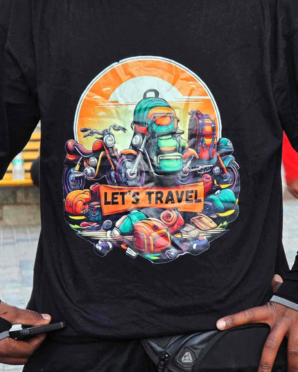 Let’s Travel - Motorcycle & Backpack Adventure Oversized T-Shirt