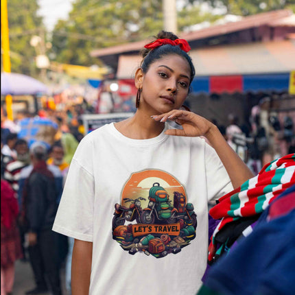 Let’s Travel - Motorcycle & Backpack Adventure Oversized T-Shirt