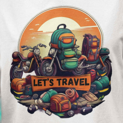 Let’s Travel - Motorcycle & Backpack Adventure Oversized T-Shirt