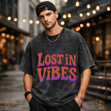 Lost in Vibes Oversized Unisex Acid Wash T-Shirt