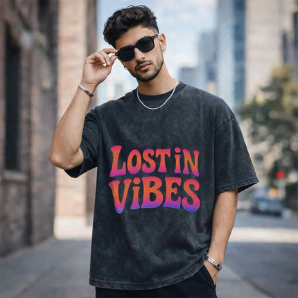 Lost in Vibes Oversized Unisex Acid Wash T-Shirt