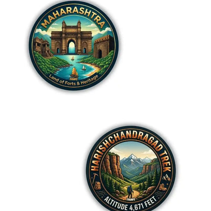 Maharashtra  Harishchandragad Trek Metal Pin Badges Set of 2  Mountain Adventure Souvenir Collection