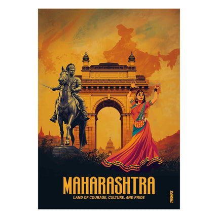 Maharashtra Heritage Poster Land Of Courage Culture Pride