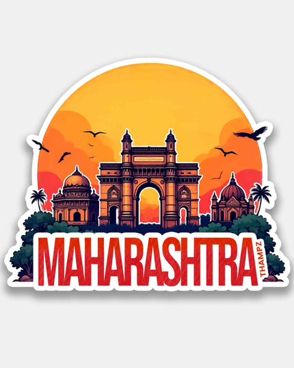 Maharashtra Heritage Sunset Vinyl Sticker