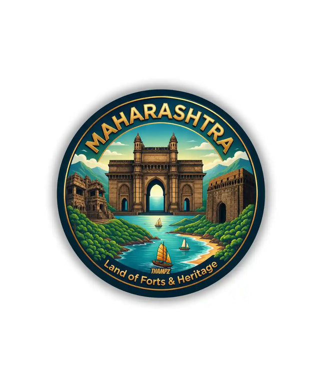 Maharashtra Pin Badge – Land of Forts & Heritage Travel Souvenir Collectible