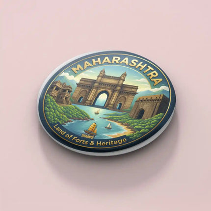 Maharashtra Pin Badge – Land of Forts & Heritage Travel Souvenir Collectible