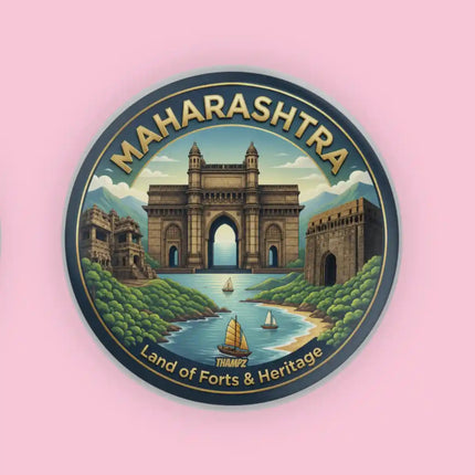 Maharashtra Pin Badge – Land of Forts & Heritage Travel Souvenir Collectible