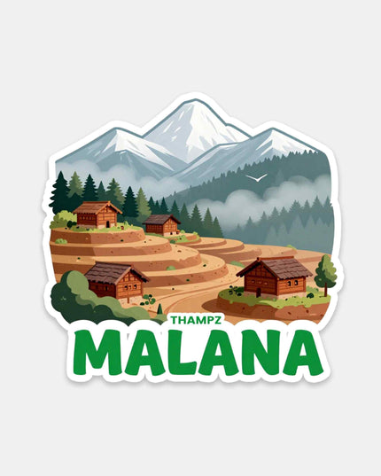 Malana Village Himalayan Escape Vinyl Sticker