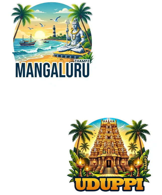 Mangaluru Uduppi 3D Embossed Flexible Fridge Magnet