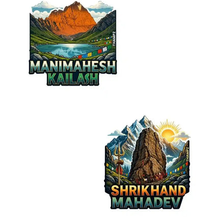 Manimahesh Kailash & Shrikhand Mahadev Fridge Magnet – Himalayan Spiritual Travel Souvenir & Collectible