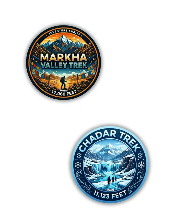 Markha Valley Trek  Chadar Trek Metal Pin Badges Set of 2  Ladakh Himalayan Adventure Souvenir Collection