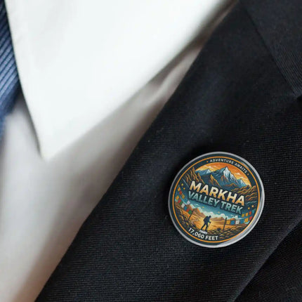 Markha Valley Trek Himalayan Trail Pin Badge – Adventure Travel Souvenir