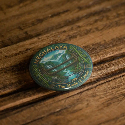 Meghalaya Living Root Bridge Pin Badge – Nature Travel Souvenir