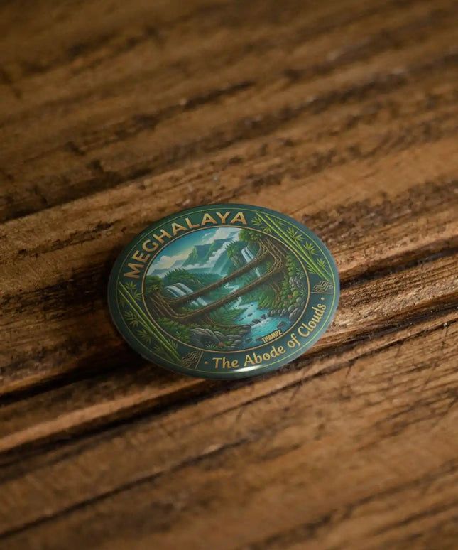 Meghalaya Living Root Bridge Pin Badge – Nature Travel Souvenir
