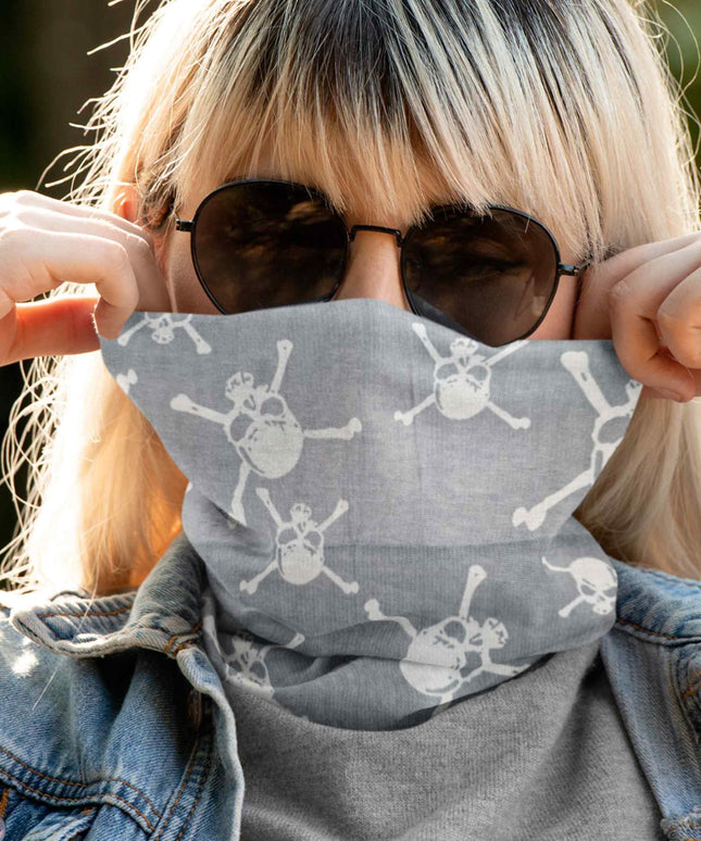 Minimal Skull Print Seamless Unisex Bandana