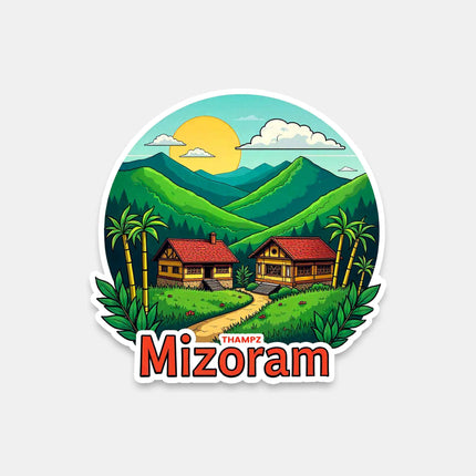 Mizoram Scenic Hills  Tribal Village Fridge Magnet