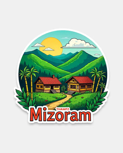 Mizoram Scenic Village Vinyl Sticker