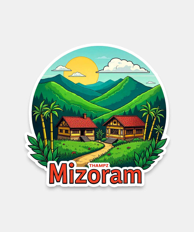Mizoram Scenic Village Vinyl Sticker