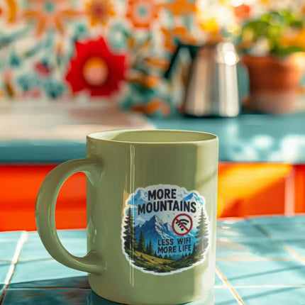 More Mountains - Mountain Adventure Travel Glossy Vinyl Sticker