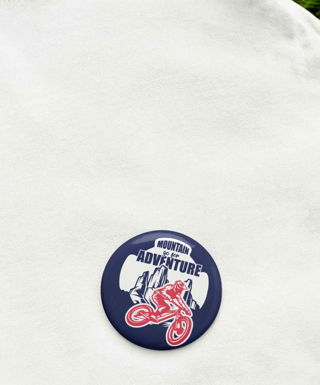 Mountain Go for Adventure – Cycling & Outdoor Round Pin Badge