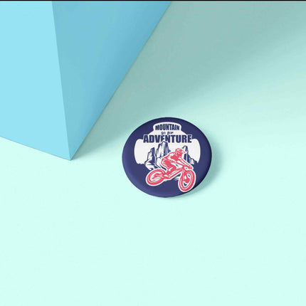 Mountain Go for Adventure – Cycling & Outdoor Round Pin Badge