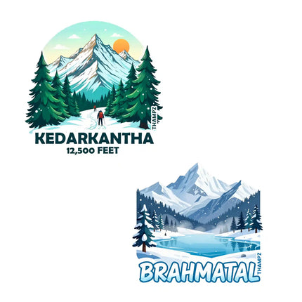 mountain trekking legends combo premium matte vinyl stickers combo set of 2 die cut premium travel souvenir