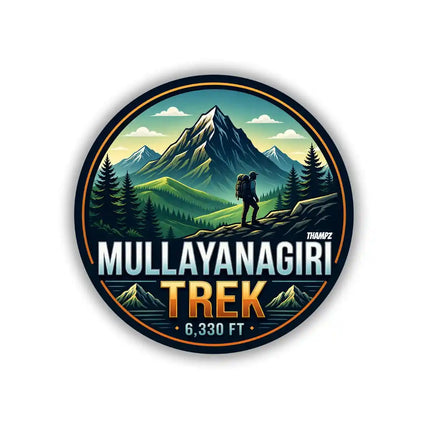 Mullayanagiri Trek Mountain Peak Pin Badge – Adventure Travel Souvenir