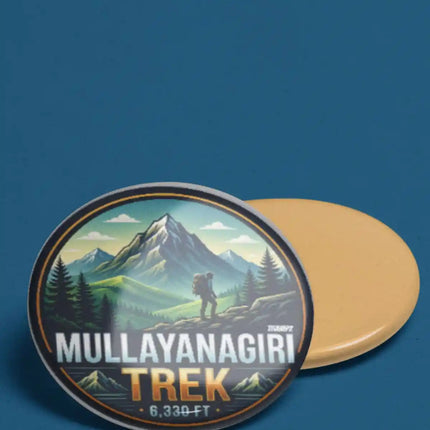 Mullayanagiri Trek Mountain Peak Pin Badge – Adventure Travel Souvenir