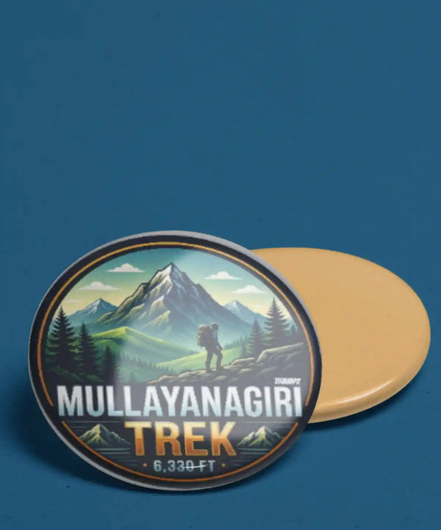 Mullayanagiri Trek Mountain Peak Pin Badge – Adventure Travel Souvenir