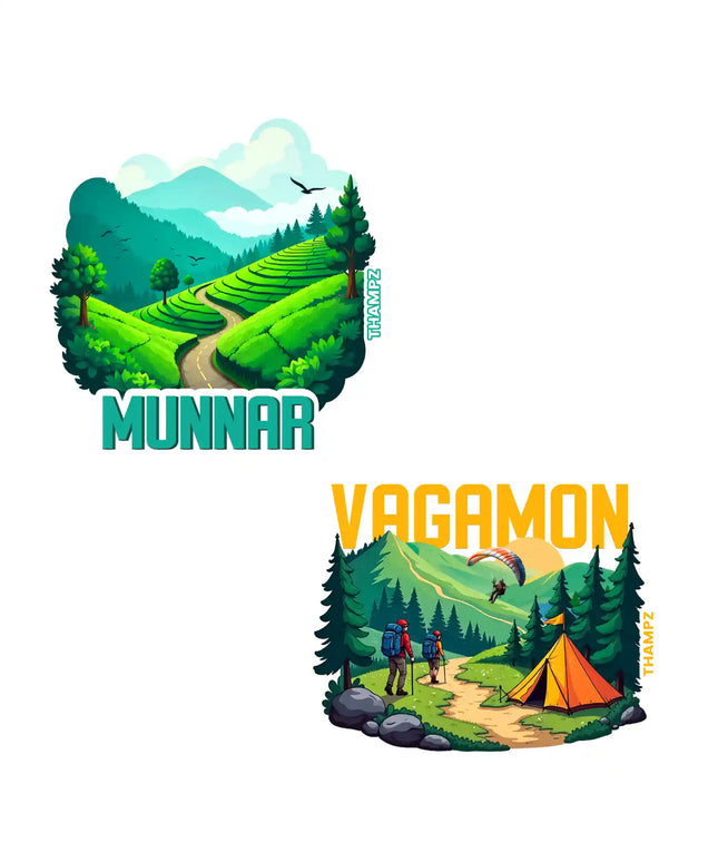 munnar  vagamon premium matte vinyl stickers combo set of 2 die cut premium travel souvenir