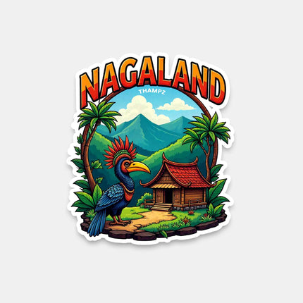 Nagaland Hornbill  Tribal Hut Fridge Magnet