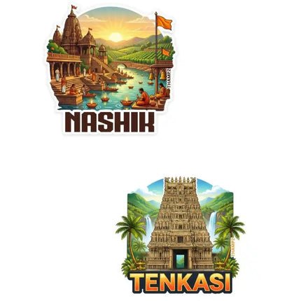 Nashik & Tenkashi Fridge Magnet – Spiritual & Travel Souvenir Collectible