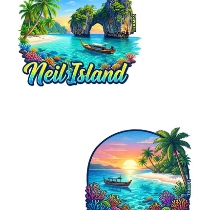 Neil Island Bangaram Island 3D Embossed Flexible Fridge Magnet