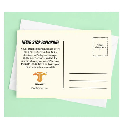 never stop exploring travel postcard photo postcard