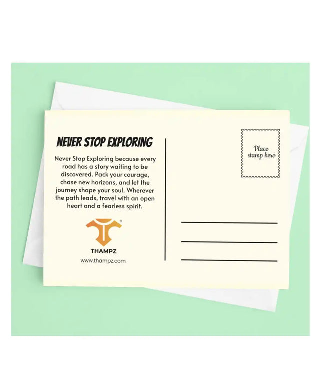 never stop exploring travel postcard photo postcard