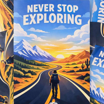 never stop exploring travel postcard photo postcard