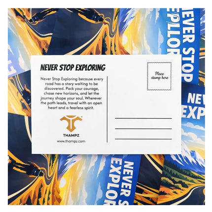 never stop exploring travel postcard photo postcard