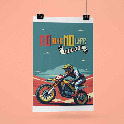No Bike No Life Moto Rider Poster