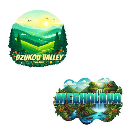 north east scenic combo 3d embossed vinyl stickers combo set of 2 premium die cut travel souvenir