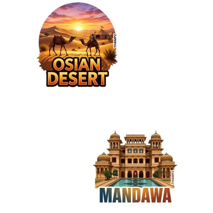 Osian Desert & Mandawa Fridge Magnet – Rajasthan Travel Souvenir & Collectible