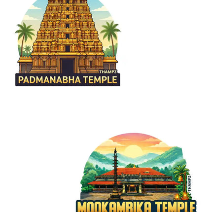 Padmanabha Temple Mookambika Temple 3D Embossed Flexible Fridge Magnet