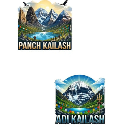 Panch Kailash & Adi Kailash Fridge Magnet – Spiritual Travel Souvenir & Collectible